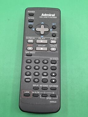 VINTAGE OEM ADMIRAL VCR REMOTE CONTROL - MODEL G0200AJSA